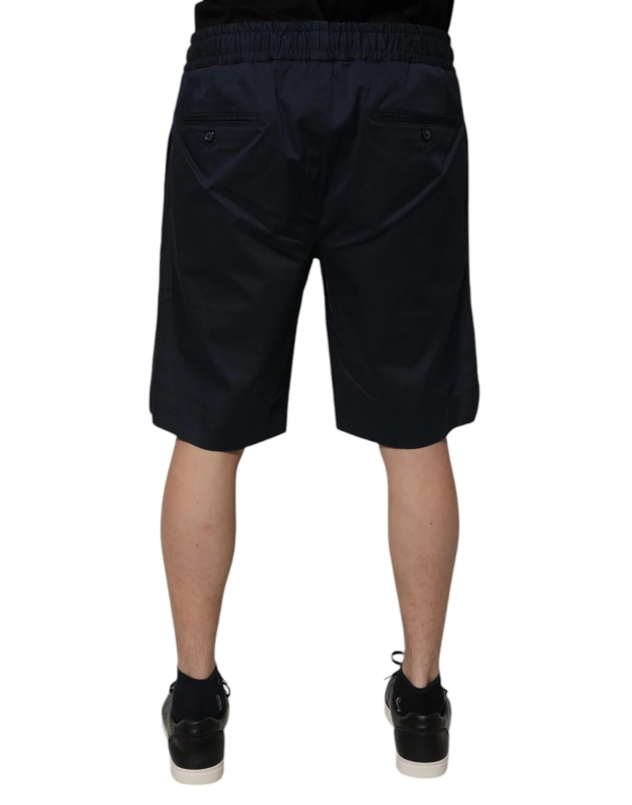 Dolce & Gabbana Navy Blue Cotton Stretch Men Bermuda Shorts - Zeiniez