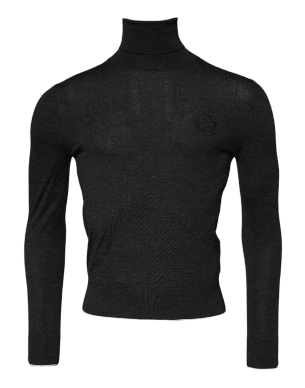Dolce & Gabbana Black Wool Turtle Neck Men Pullover Sweater - Zeiniez