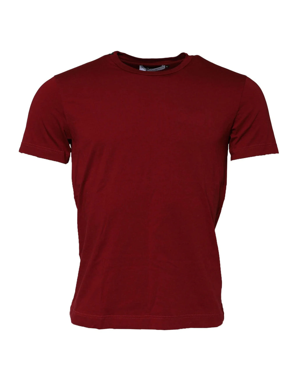 Dolce & Gabbana Maroon Cotton Crew Neck Short Sleeves T-Shirt - Zeiniez