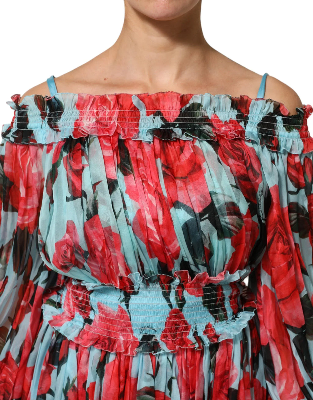 Dolce & Gabbana Multicolor Romantic Floral Silk Chiffon Dress - Zeiniez