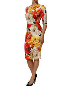 Dolce & Gabbana Multicolor Floral Print Viscose Sheath Dress - Zeiniez