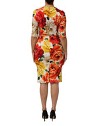 Dolce & Gabbana Multicolor Floral Print Viscose Sheath Dress - Zeiniez