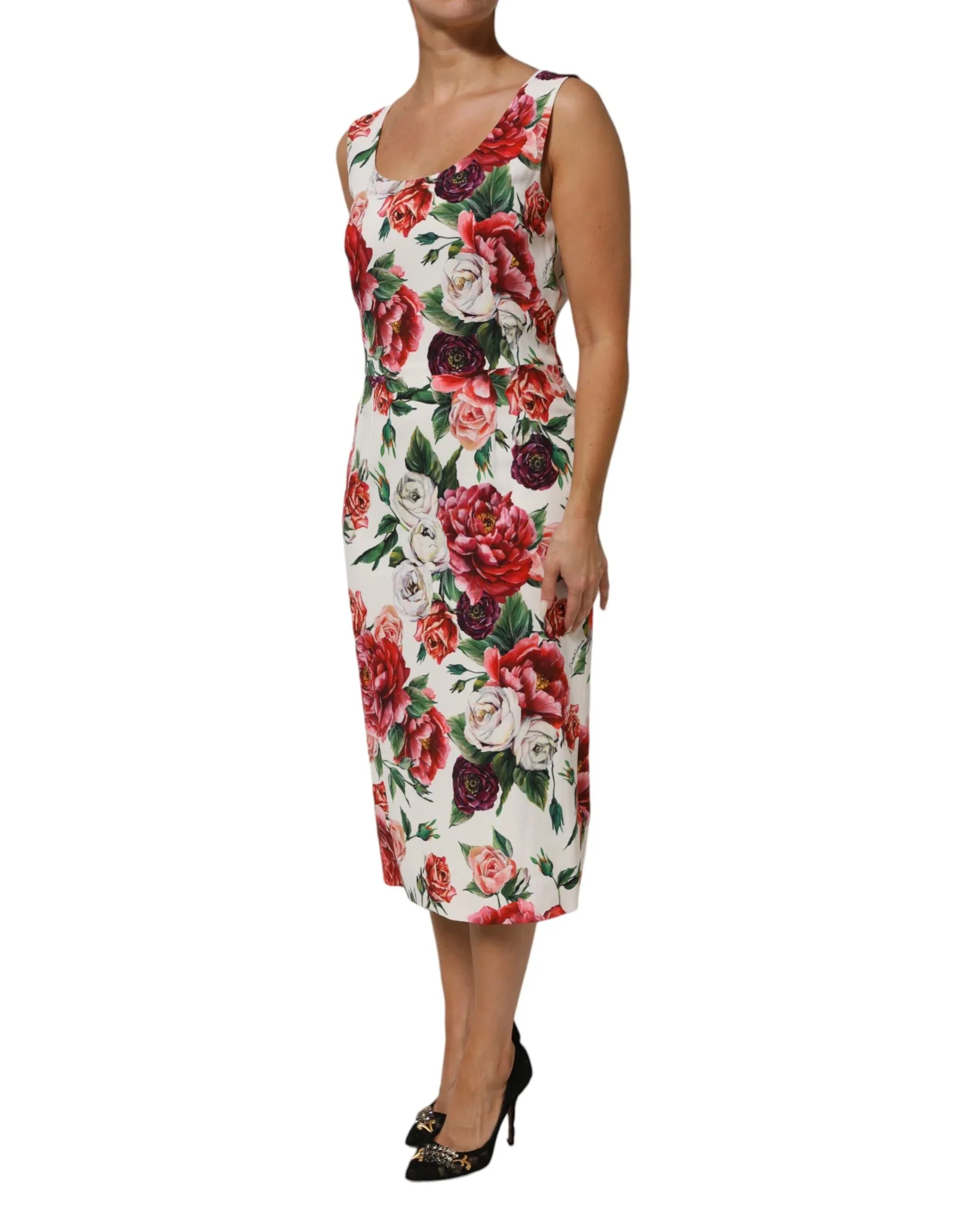 Dolce & Gabbana Multicolor Floral Print Viscose Sheath Dress - Zeiniez