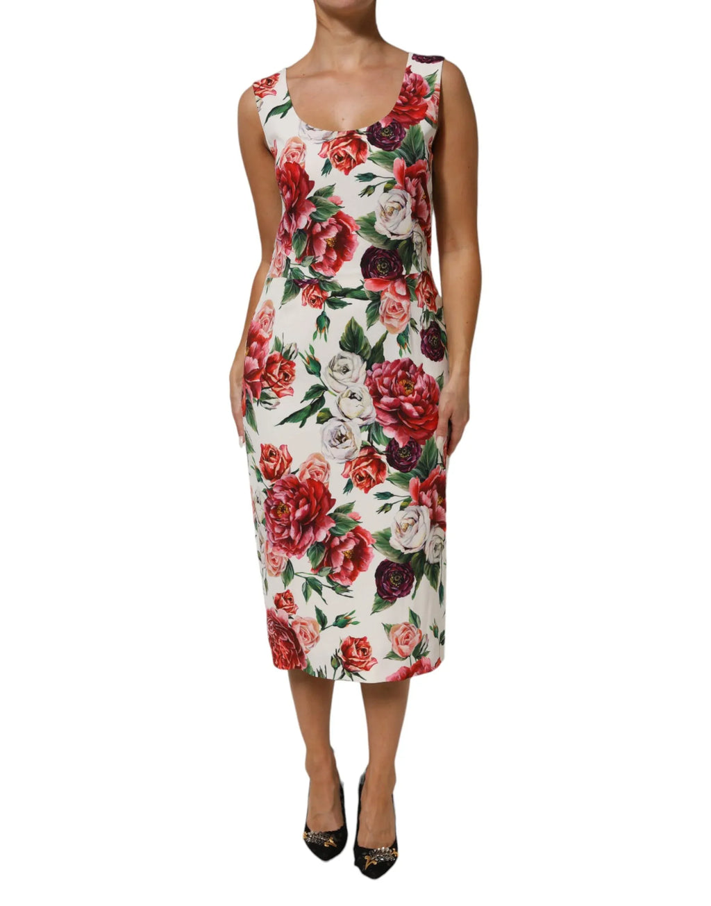 Dolce & Gabbana Multicolor Floral Print Viscose Sheath Dress - Zeiniez