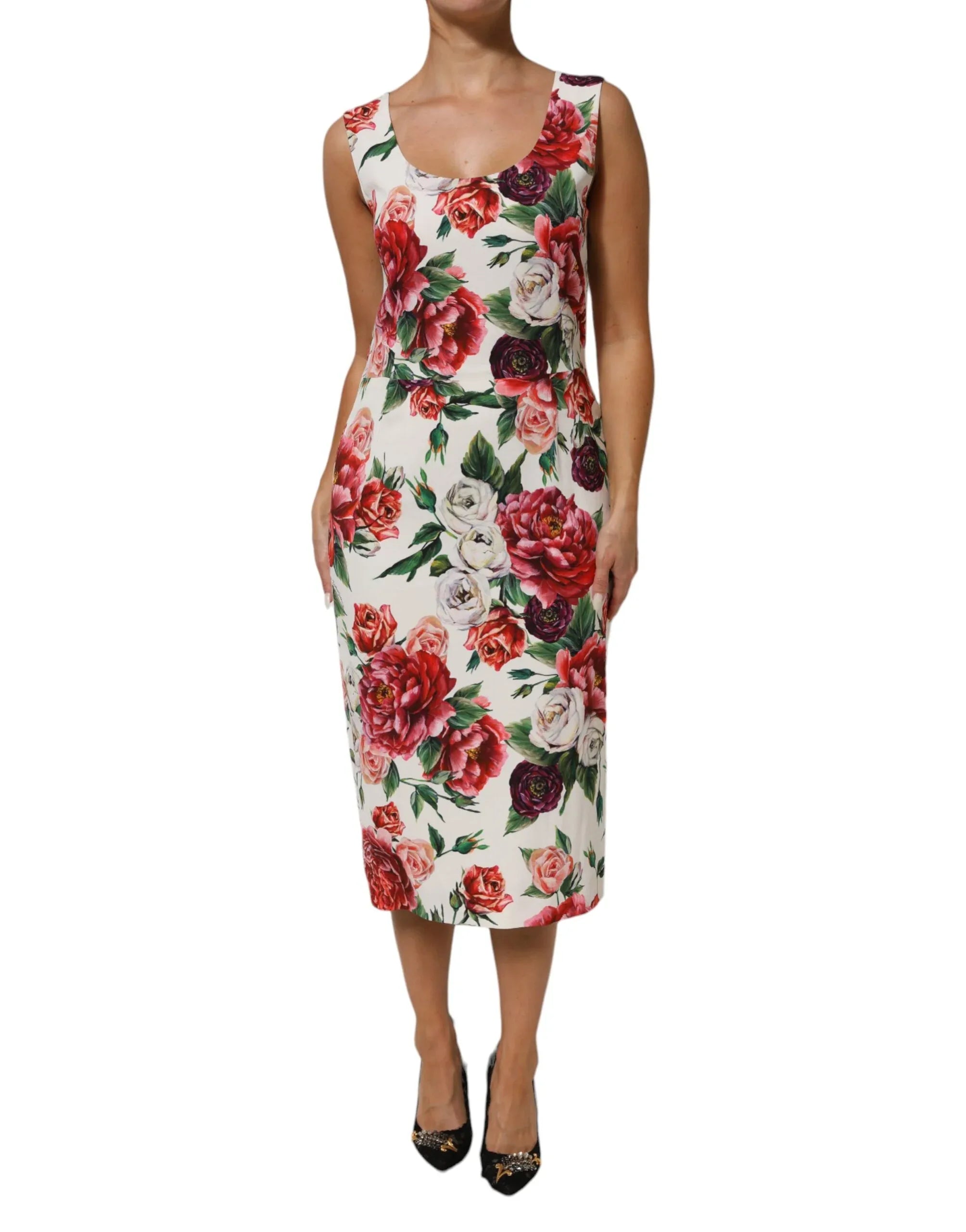 Dolce & Gabbana Multicolor Floral Print Viscose Sheath Dress - Zeiniez