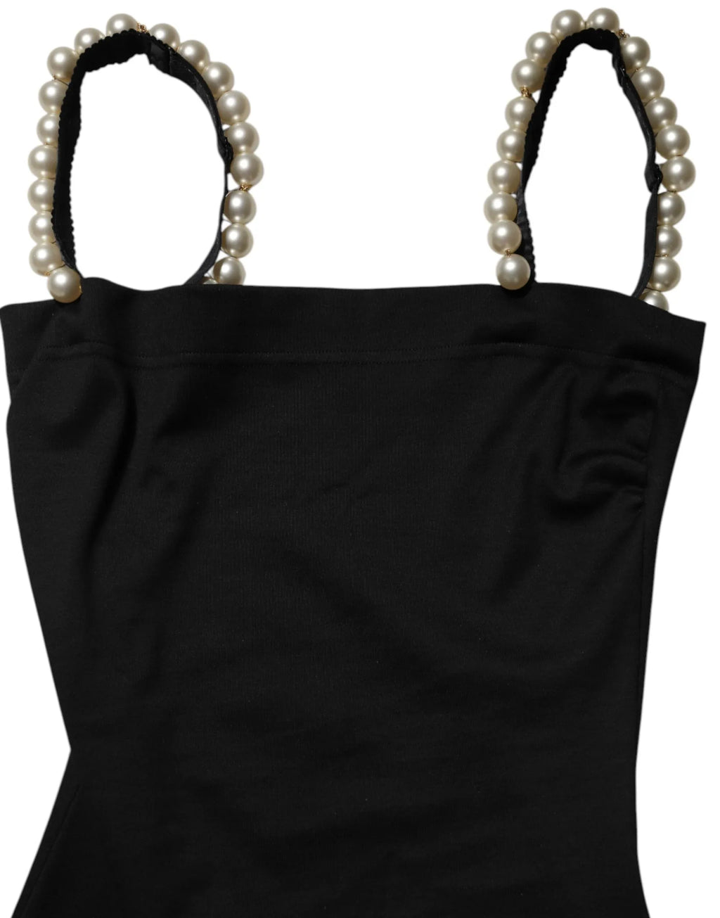 Dolce & Gabbana Black Faux Pearl Cotton Sheath Mini Dress - Zeiniez