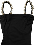 Dolce & Gabbana Black Faux Pearl Cotton Sheath Mini Dress - Zeiniez