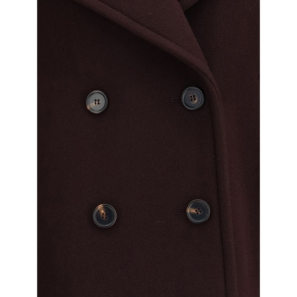 Chloé Bordeaux Fleece Wool Coat Chloé