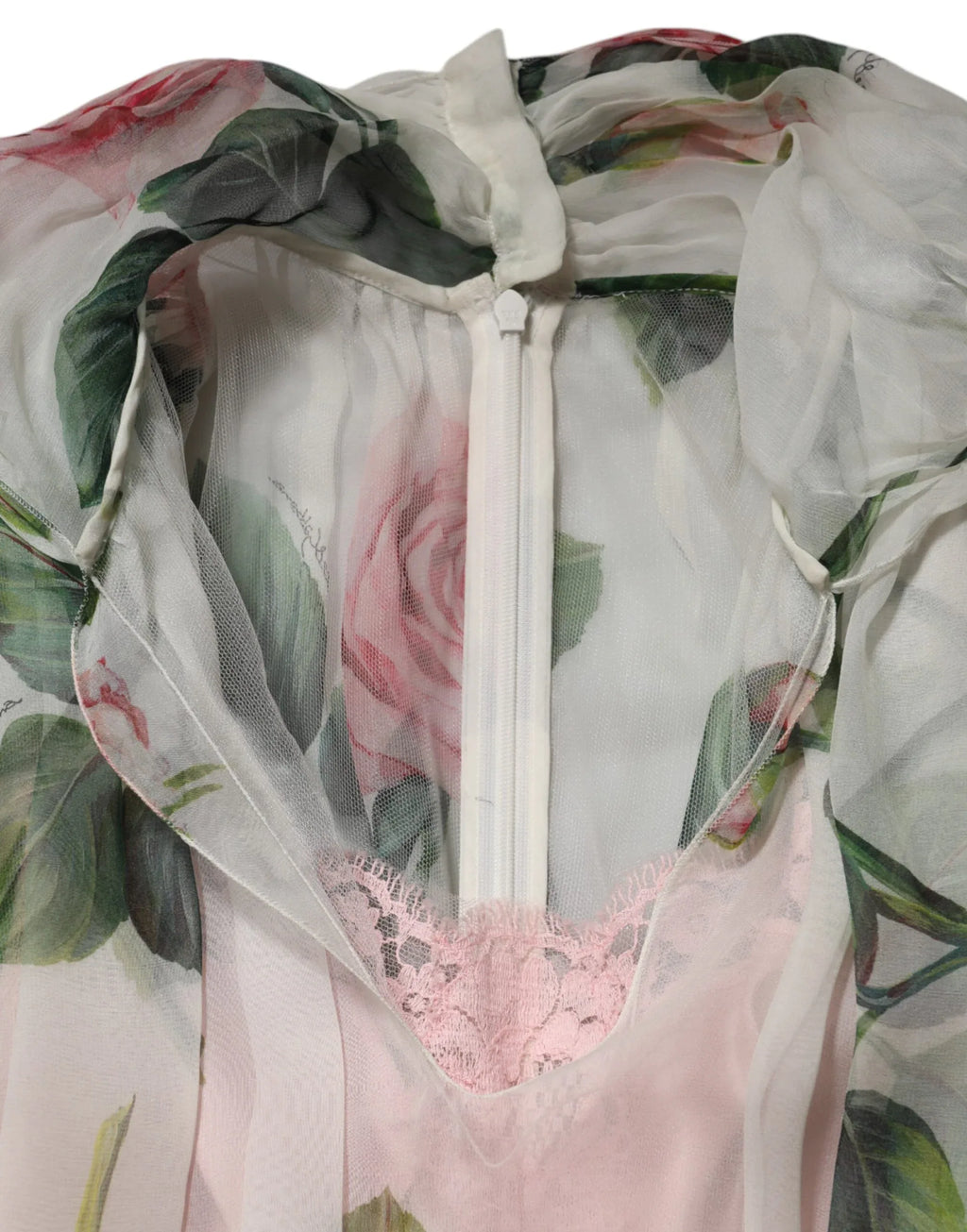 Dolce & Gabbana White Floral Print Silk Pleated Midi Dress - Zeiniez