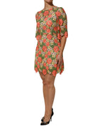 Dolce & Gabbana Multicolor Floral Embroidery Aline Mini Dress - Zeiniez