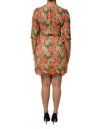 Dolce & Gabbana Multicolor Floral Embroidery Aline Mini Dress - Zeiniez