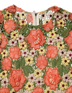 Dolce & Gabbana Multicolor Floral Embroidery Aline Mini Dress - Zeiniez