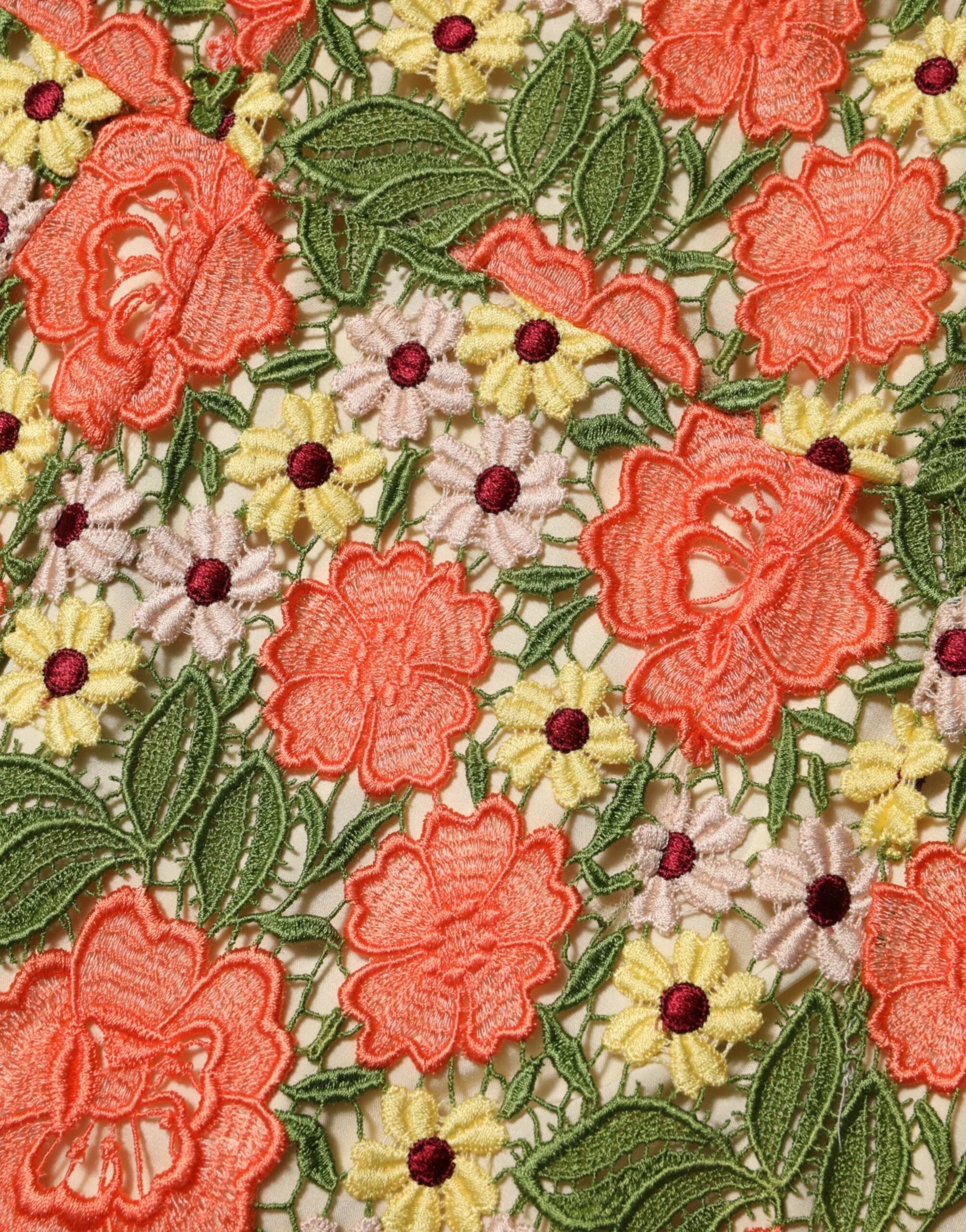 Dolce & Gabbana Multicolor Floral Embroidery Aline Mini Dress - Zeiniez