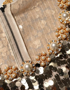 Dolce & Gabbana Gold Sequined Nylon A-line Sheath Mini Dress - Zeiniez