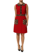 Dolce & Gabbana Red Leopard Viscose Sheath A-line Dress - Zeiniez