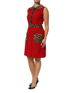 Dolce & Gabbana Red Leopard Viscose Sheath A-line Dress - Zeiniez