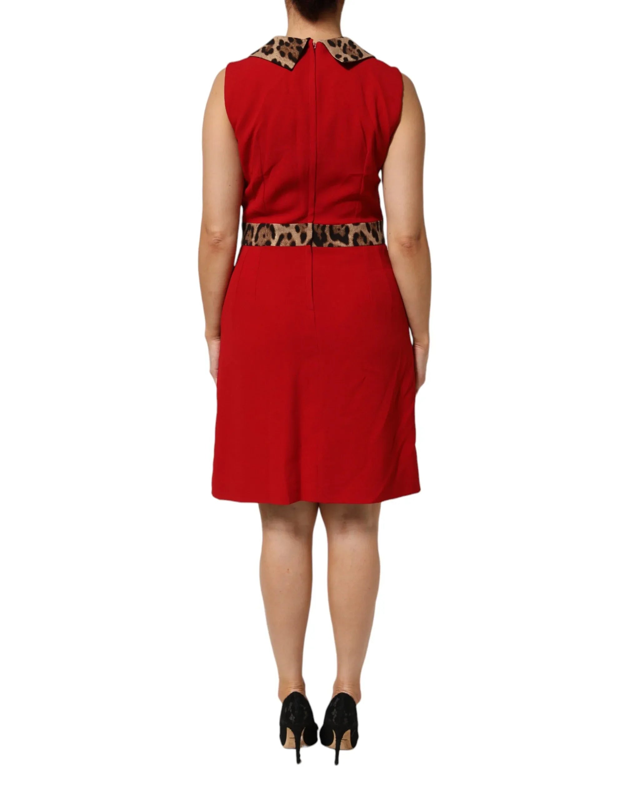 Dolce & Gabbana Red Leopard Viscose Sheath A-line Dress - Zeiniez