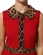 Dolce & Gabbana Red Leopard Viscose Sheath A-line Dress - Zeiniez