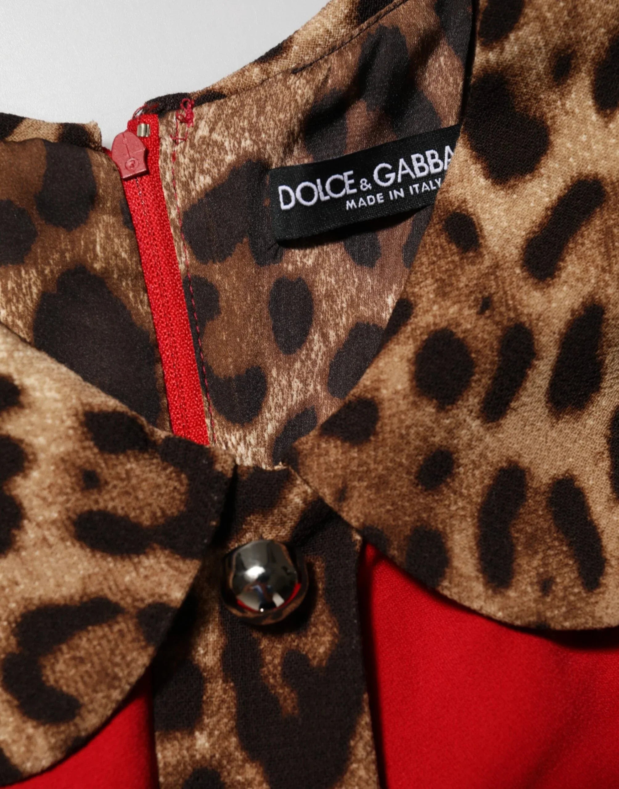 Dolce & Gabbana Red Leopard Viscose Sheath A-line Dress - Zeiniez