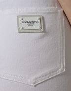 Dolce & Gabbana White AUDREY Cotton Logo Skinny Denim Jeans - Zeiniez