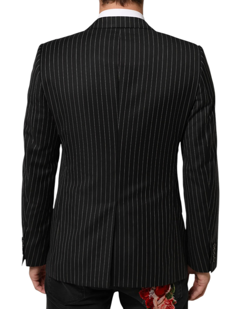 Dolce & Gabbana Black Stripes MARTINI 1 Button Suit Blazer - Zeiniez