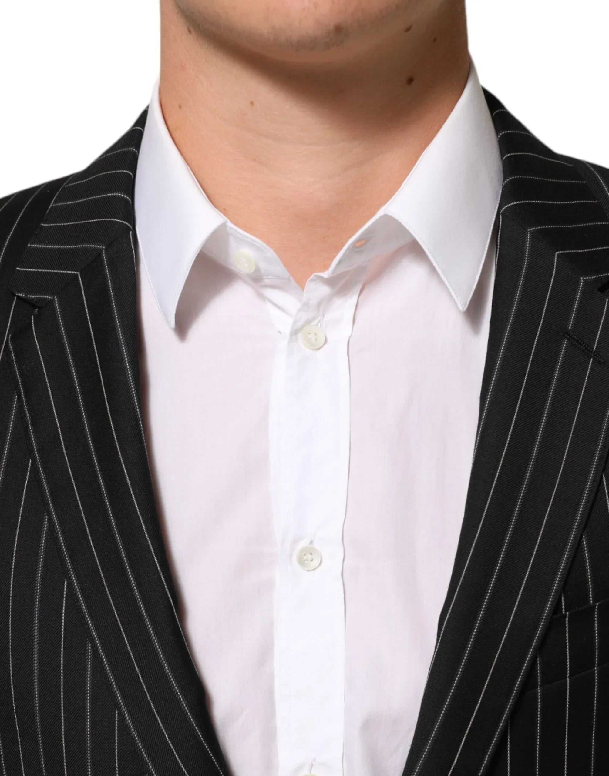 Dolce & Gabbana Black Stripes MARTINI 1 Button Suit Blazer - Zeiniez