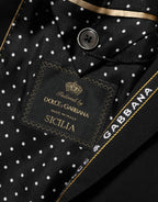 Dolce & Gabbana Black SICILIA Double Breasted Jacket Blazer - Zeiniez