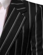 Dolce & Gabbana Dark Gray Stripes SICILIA 1 Button Suit Blazer