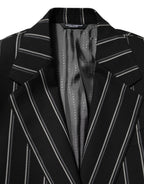 Dolce & Gabbana Dark Gray Stripes SICILIA 1 Button Suit Blazer
