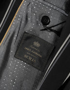 Dolce & Gabbana Dark Gray Stripes SICILIA 1 Button Suit Blazer