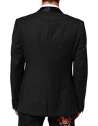 Dolce & Gabbana Black Wool GOLD 1 Button Suit Coat Blazer - Zeiniez