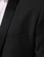 Dolce & Gabbana Black Wool GOLD 1 Button Suit Coat Blazer - Zeiniez