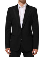 Dolce & Gabbana Black Wool 2 Buttons Suit Men Jacket Blazer
