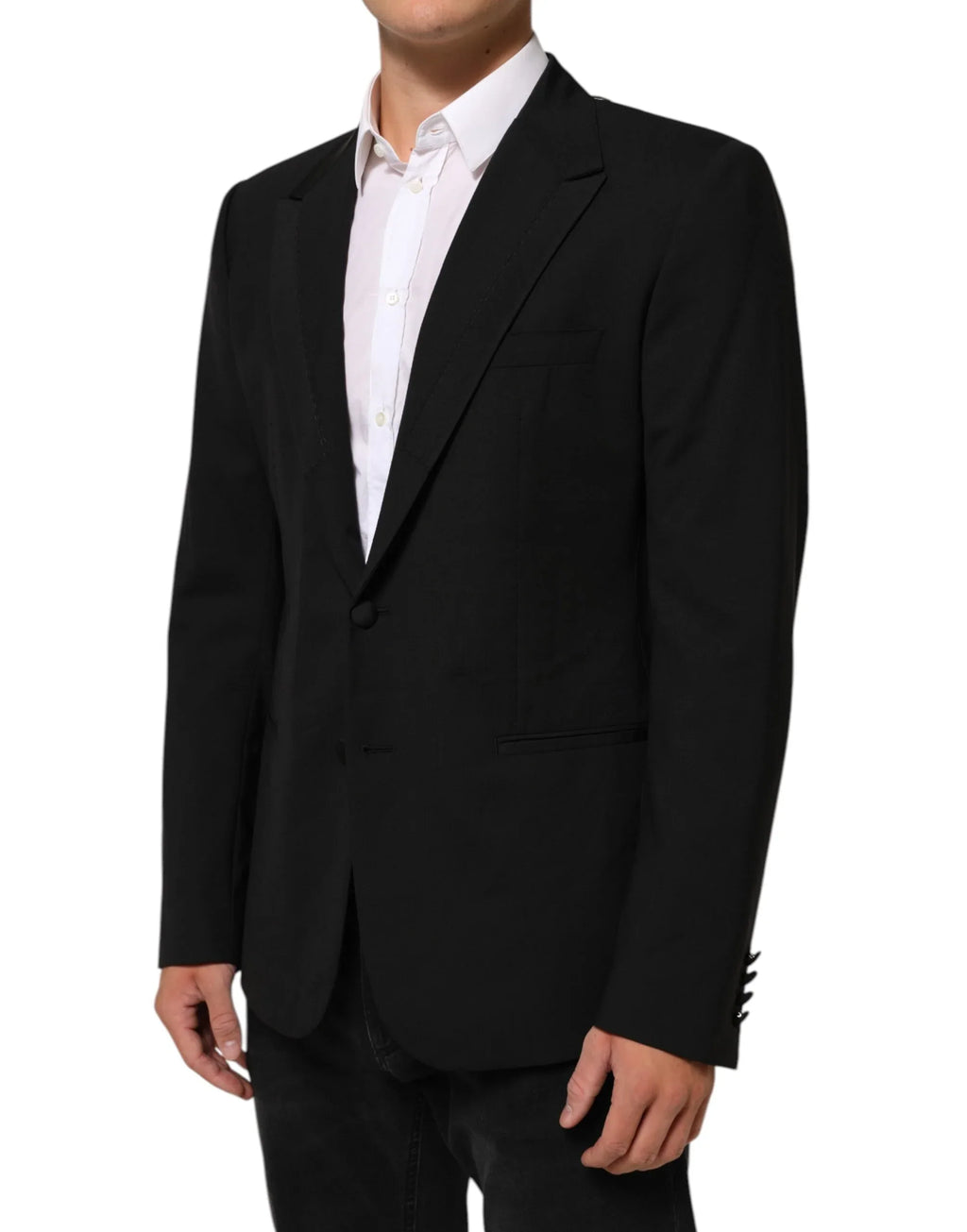 Dolce & Gabbana Black Wool 2 Buttons Suit Men Jacket Blazer - Zeiniez