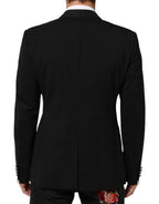 Dolce & Gabbana Black Wool 2 Buttons Suit Men Jacket Blazer - Zeiniez