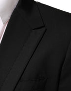 Dolce & Gabbana Black Wool 2 Buttons Suit Men Jacket Blazer
