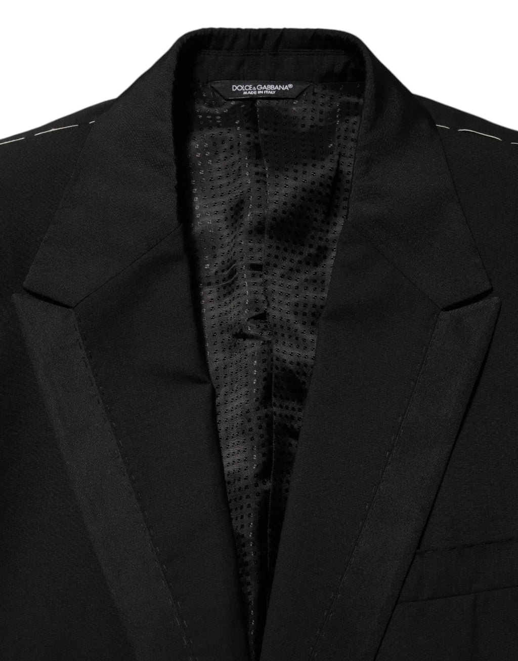 Dolce & Gabbana Black Wool 2 Buttons Suit Men Jacket Blazer - Zeiniez