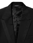 Dolce & Gabbana Black Wool 2 Buttons Suit Men Jacket Blazer - Zeiniez