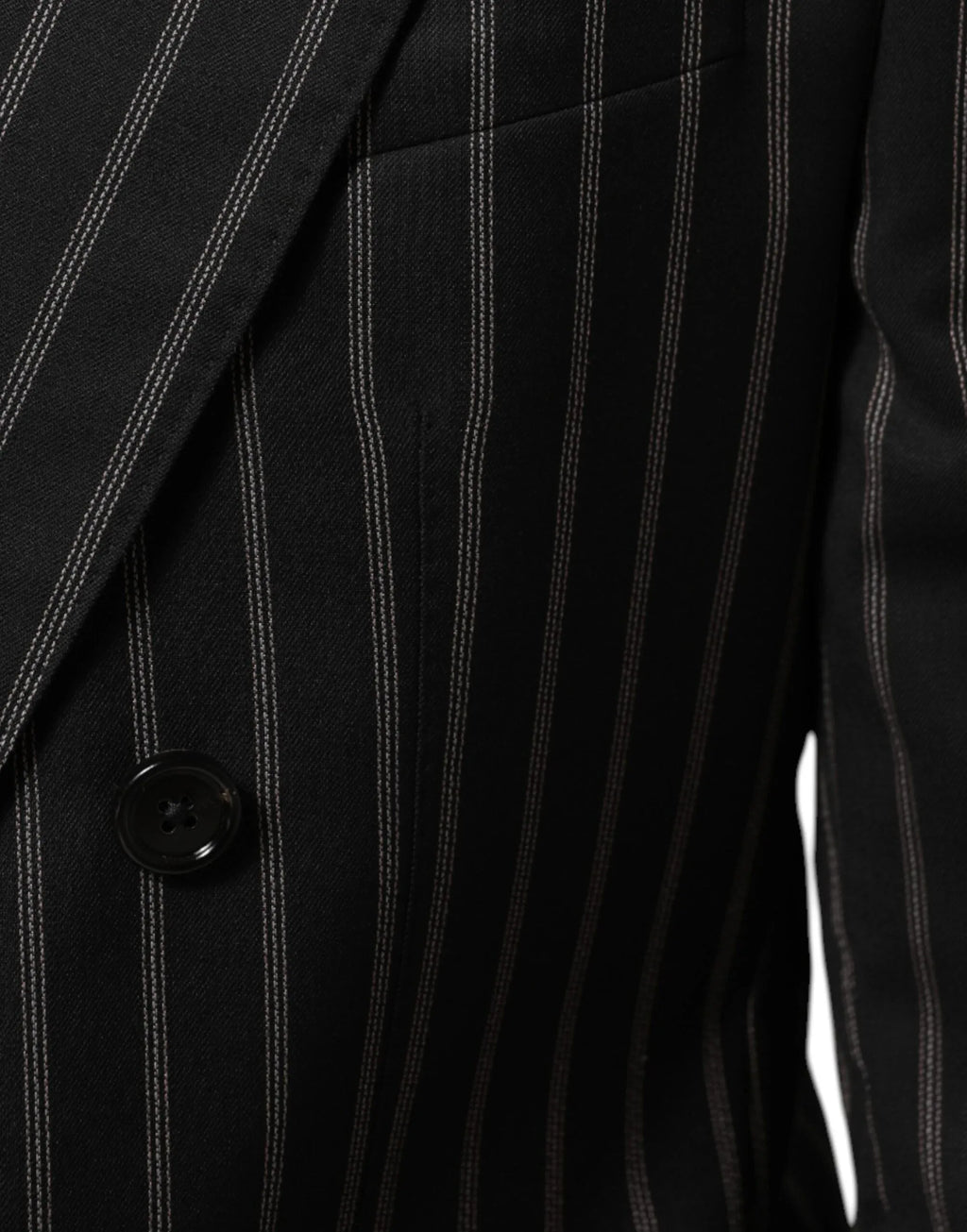 Dolce & Gabbana Black Stripes SICILIA 1 Button Suit Blazer - Zeiniez