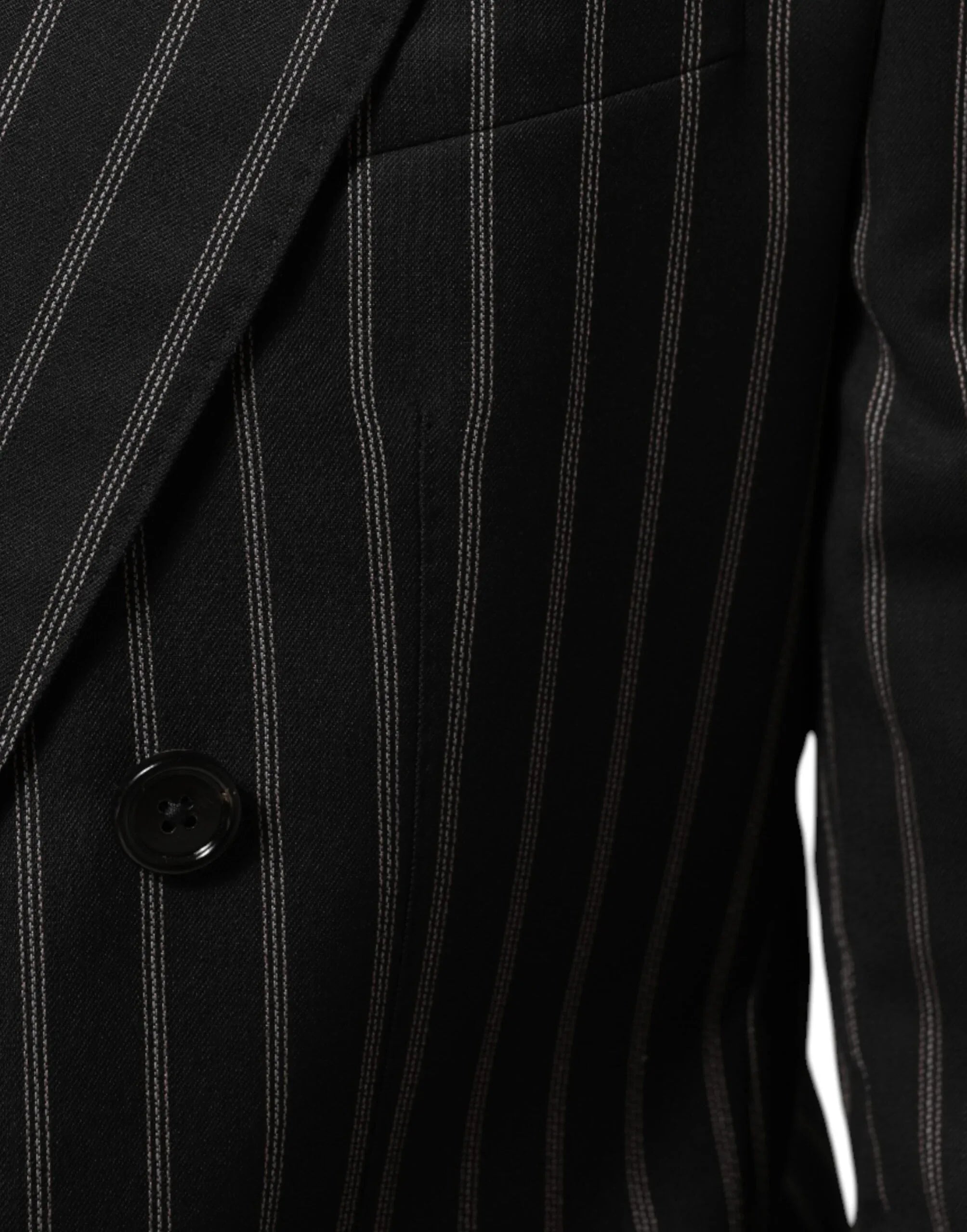 Dolce & Gabbana Black Stripes SICILIA 1 Button Suit Blazer - Zeiniez