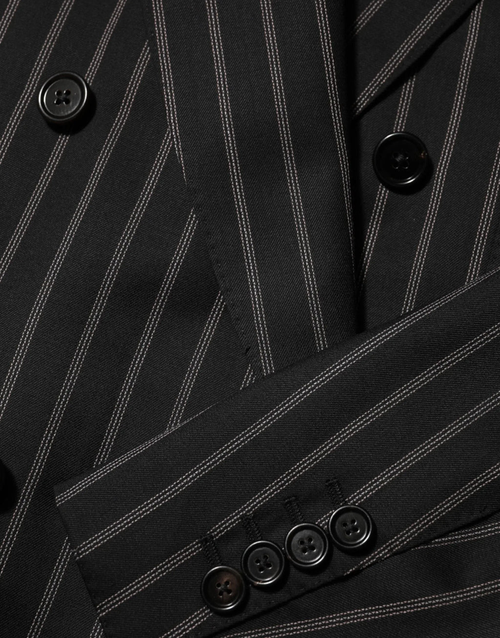 Dolce & Gabbana Black Stripes SICILIA 1 Button Suit Blazer - Zeiniez