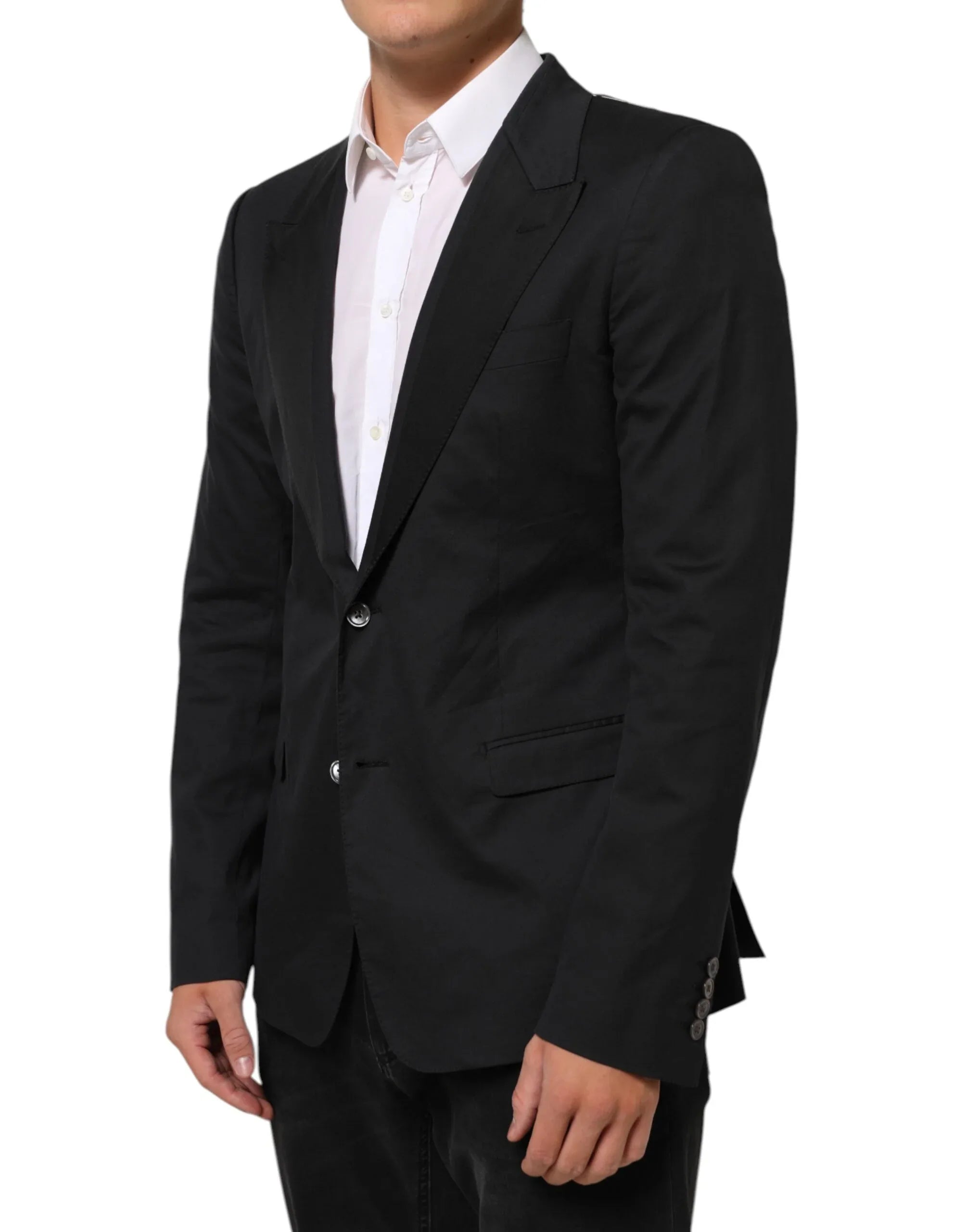 Dolce & Gabbana Black Cotton 2 Buttons Suit Jacket Blazer - Zeiniez