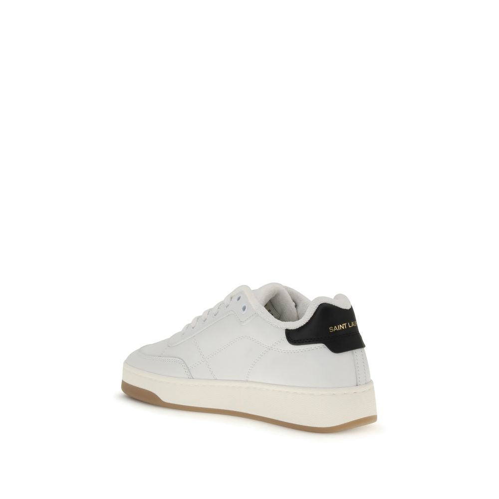 Saint Laurent White Calf Leather Bos Taurus Low Top Sneakers - Zeiniez