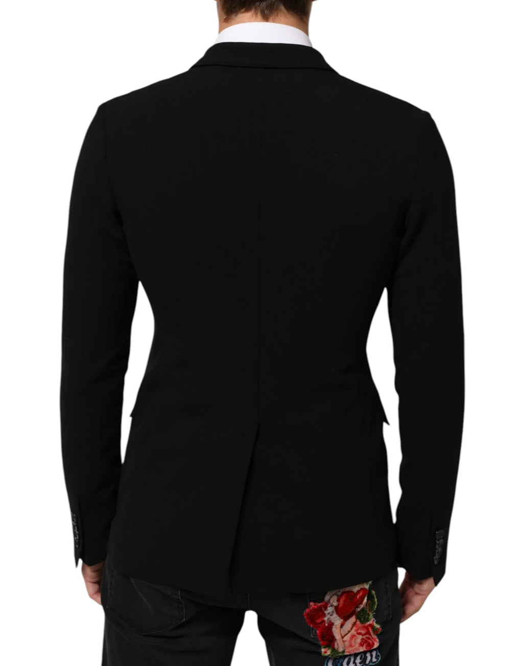 Dolce & Gabbana Black Wool Double Breasted Men Jacket Blazer - Zeiniez