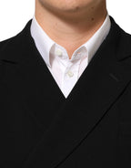 Dolce & Gabbana Black Wool Double Breasted Men Jacket Blazer - Zeiniez