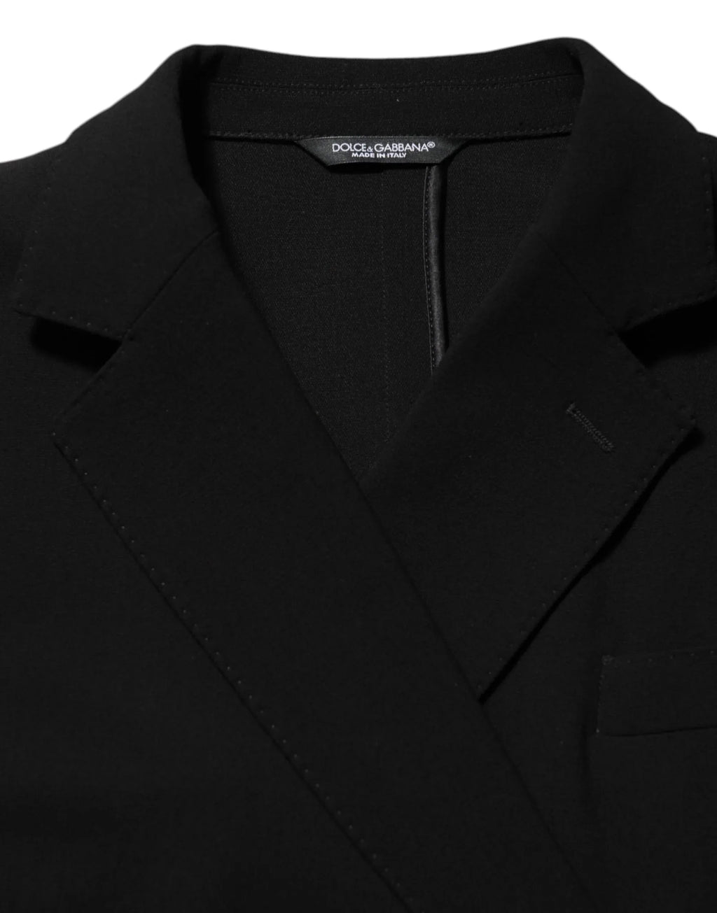 Dolce & Gabbana Black Wool Double Breasted Men Jacket Blazer - Zeiniez