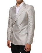 Dolce & Gabbana Beige MARTINI Double-Breasted Suit Blazer - Zeiniez