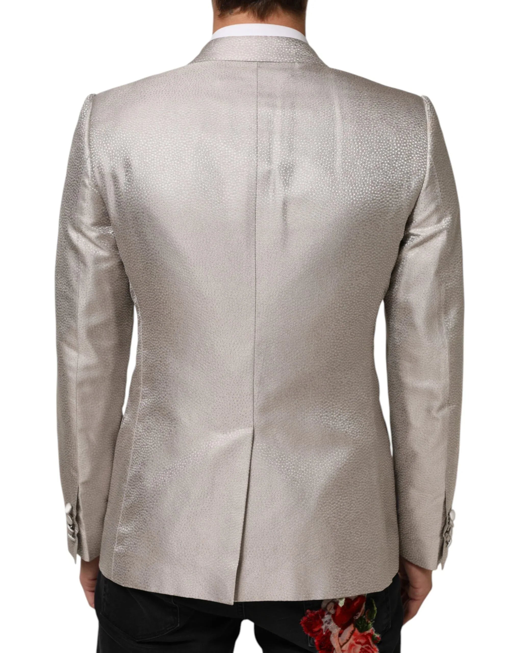 Dolce & Gabbana Beige MARTINI Double-Breasted Suit Blazer - Zeiniez
