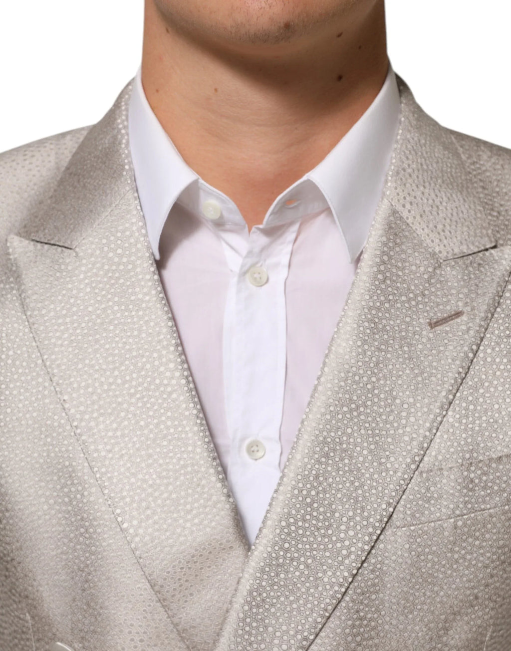 Dolce & Gabbana Beige MARTINI Double-Breasted Suit Blazer - Zeiniez