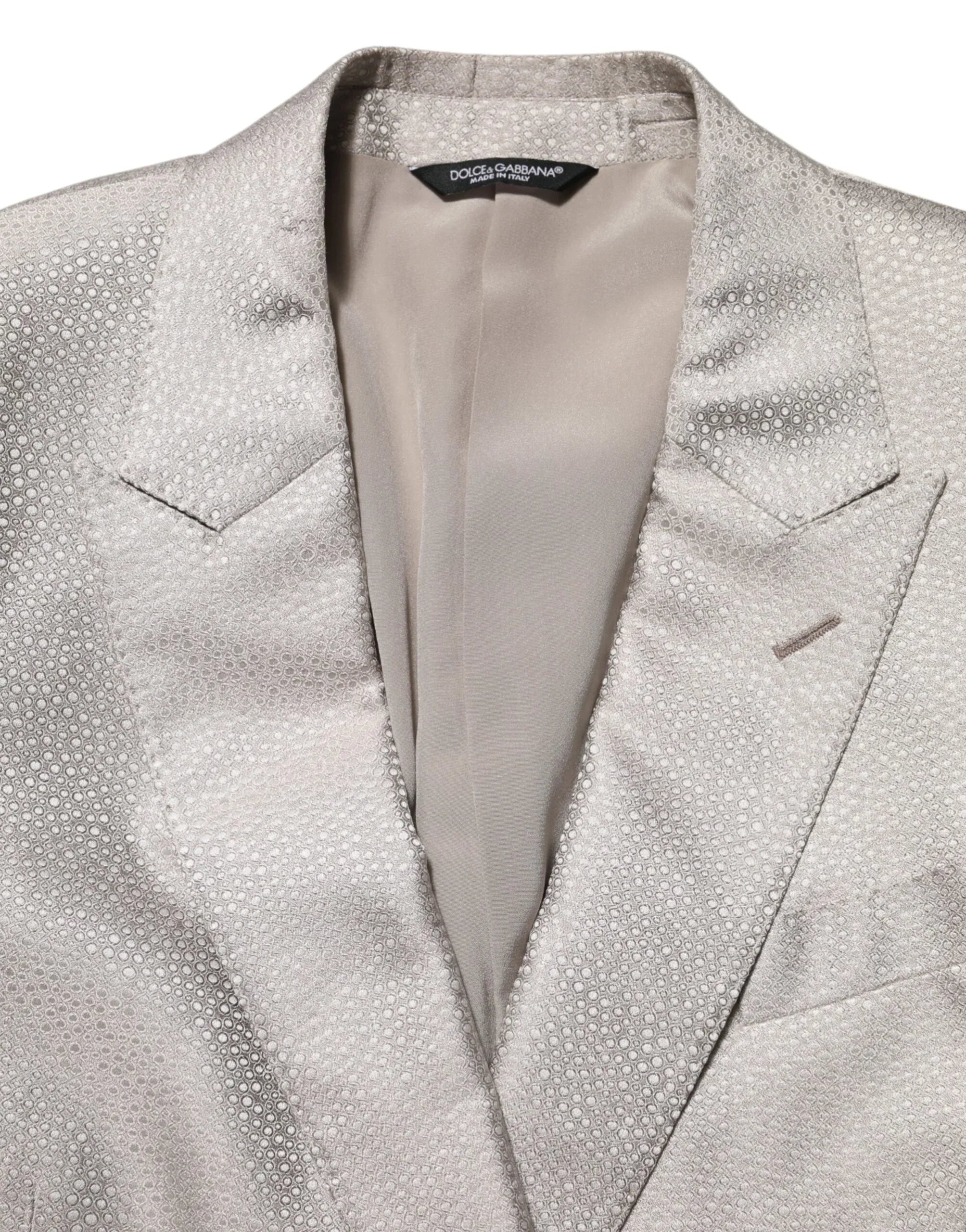 Dolce & Gabbana Beige MARTINI Double-Breasted Suit Blazer - Zeiniez